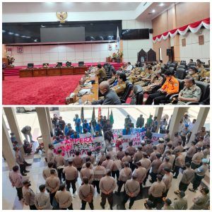 Mahasiswa Demo di DPRD Bontang, Rapat Paripurna Tetap Berlangsung